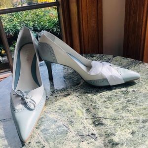 Franco Sarto heels sky blue and white NWT